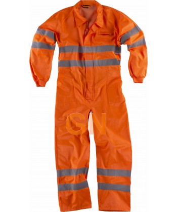 Buzo monocolor de alta visibilidad clase 3  naranja flúor