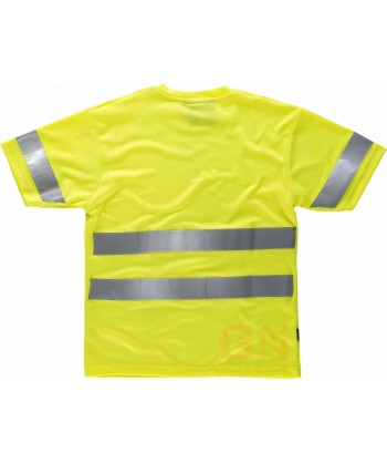 Camiseta alta visibilidad clase 2 de manga corta y transpirable amarillo flúor