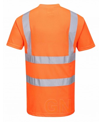 Camiseta manga corta, alta visibilidad color naranja