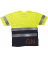Camiseta bicolor transpirable en alta visibilidad amarillo flúor marino