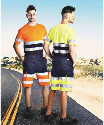 Camiseta bicolor transpirable en alta visibilidad