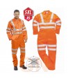 Buzo en naranja alta visibilidad clase 3 con cintas reflectantes