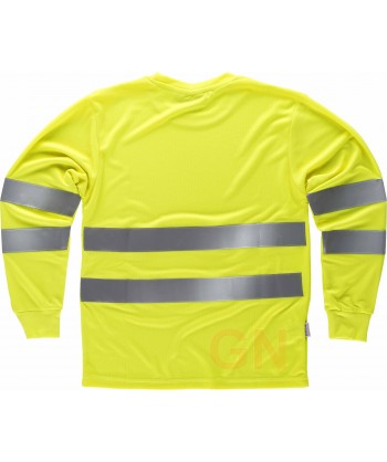 Camiseta de alta viabilidad transpirable de manga larga amarillo flúor