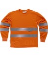 Camiseta de alta viabilidad transpirable de manga larga naranja flúor