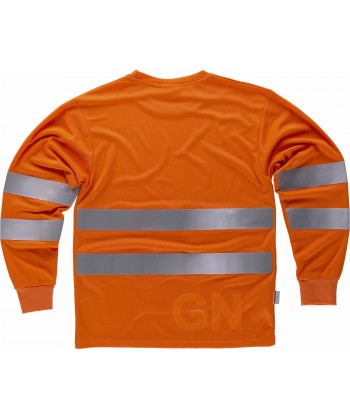 Camiseta de alta viabilidad transpirable de manga larga naranja flúor