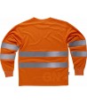 Camiseta de alta viabilidad transpirable de manga larga naranja flúor