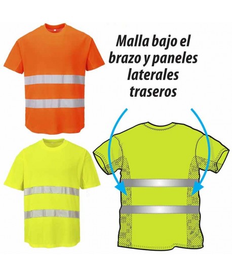 Camiseta bicapa manga corta transpirable
