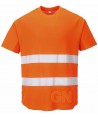 Camiseta bicapa manga corta transpirable naranja alta visibilidad