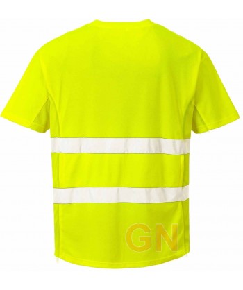 Camiseta bicapa manga corta transpirable amarillo A.V.