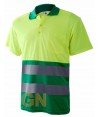 Polo de manga corta bicolor alta visibilidad verde claro/amarillo A.V.