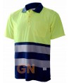 Polo de manga corta bicolor alta visibilidad negro/amarillo A.V.