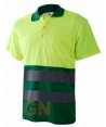 Polo de manga corta bicolor alta visibilidad verde/amarillo A.V.