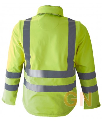 Chaqueta softshell con mangas desmontables amarillo alta visibilidad
