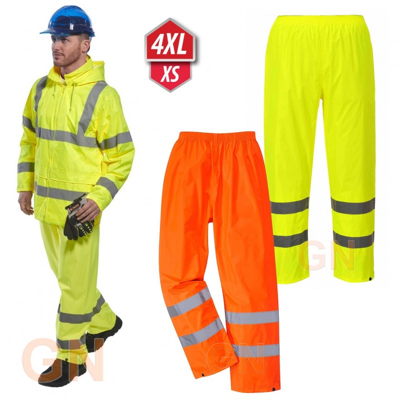 Pantalón alta visibilidad monocolor para lluvia o agua Portwest H441