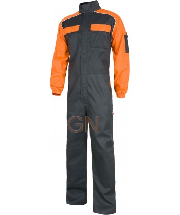 Buzo deportivo combinado gris/naranja