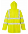 Chubasquero amarillo flúor de alta visibilidad transpirable  de poliuretano