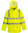 Chubasquero amarillo flúor de alta visibilidad transpirable  de poliuretano