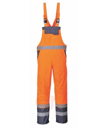 Peto bicolor negro/naranja alta visibilidad para la lluvia o agua