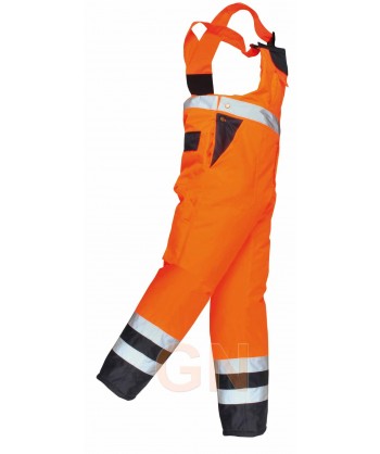 Peto bicolor negro/naranja alta visibilidad para la lluvia o agua