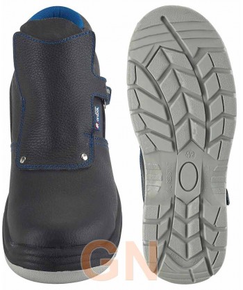 Bota de seguridad especial soldadura con hebilla de fácil desprendimiento.