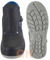 Bota de seguridad especial soldadura con hebilla de fácil desprendimiento.