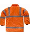 Parka alta visibilidad clase 3 impermeable y acolchada  naranja flúor