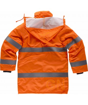Parka económica monocolor naranja alta visibilidad