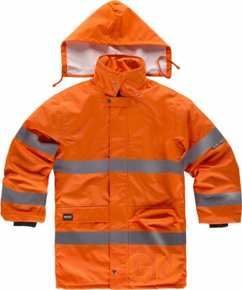 Parka económica monocolor naranja alta visibilidad