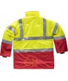 Parka alta visibilidad bicolor acolchada e impermeable amarillo A.V./rojo