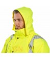 Cazadora piloto monocolor amarillo alta visibilidad, acolchada e impermeable
