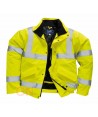 Cazadora piloto monocolor amarillo alta visibilidad, acolchada e impermeable
