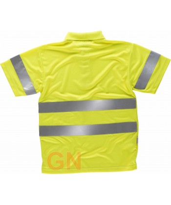 Polo alta visibilidad clase 2 de manga corta amarillo alta visibilidad