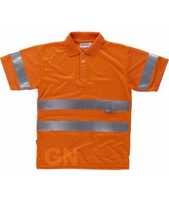 Polo alta visibilidad clase 2 de manga corta naranja alta visibilidad
