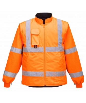 Parka de alta visibilidad desmontable 7 en 1 color naranja flúor. Portwest RT27