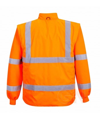 Parka de alta visibilidad desmontable 7 en 1 color naranja flúor. Portwest RT27