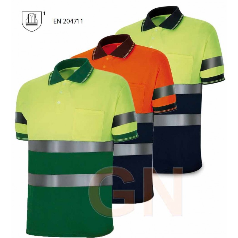 Polo bicolor de alta visibilidad.