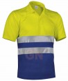Polo económico bicolor alta visibilidad Azulina/amarillo A.V.