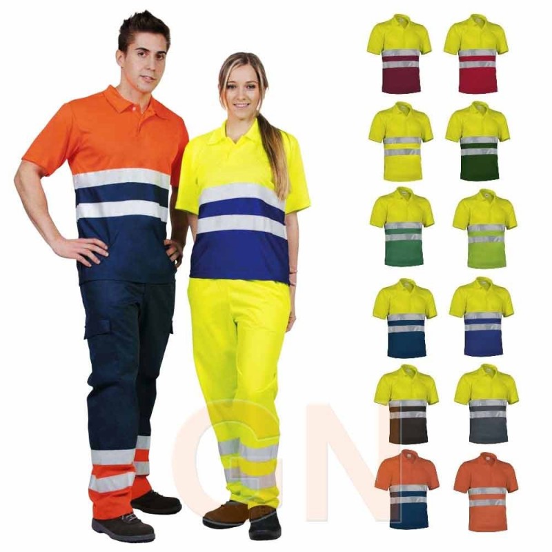 Polo económico bicolor alta visibilidad