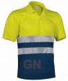 Polo económico bicolor alta visibilidad Marino/amarillo A.V.