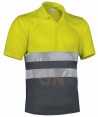 Polo económico bicolor alta visibilidad Gris oscuro/amarillo A.V.