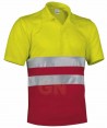 Polo económico bicolor alta visibilidad Rojo/amarillo A.V.
