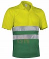 Polo económico bicolor alta visibilidad Verde/amarillo A.V.