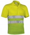 Polo económico bicolor alta visibilidad Verde manzana/amarillo A.V.