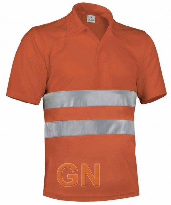 Polo económico bicolor alta visibilidad naranja A.V.