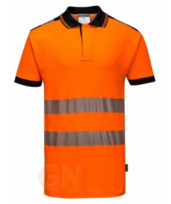 Polo bicolor bicapa de alta visibilidad con cintas segmentadas