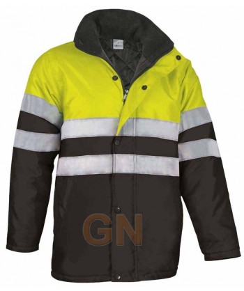 Parka acolchada gris oscuro/amarillo A.V.