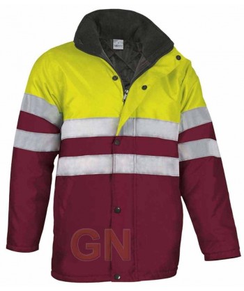Parka acolchada granate/amarillo A.V.