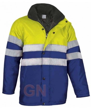 Parka acolchada azuina/amarillo A.V.