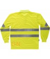 Polo monocolor, manga larga, amarillo alta visibilidad