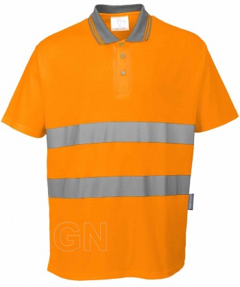 Polo bicapa  bicolor gris/naranja alta visibilidad